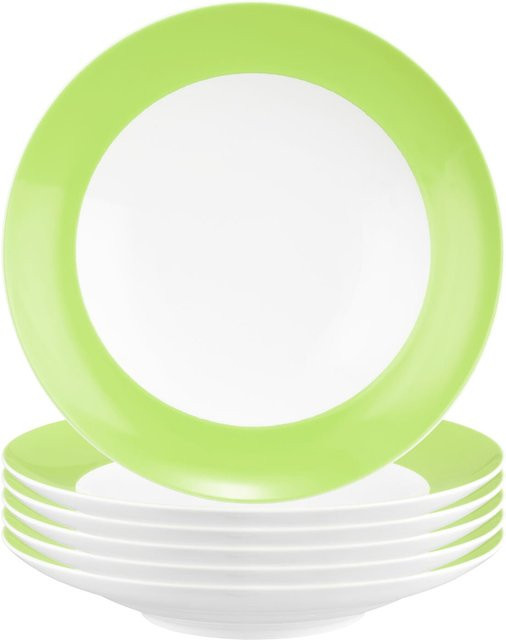 Seltmann Weiden Suppenteller Liberty Pure Colors Grün aus Steinzeug, 6er Set, Durchmesser: 23,5 cm - Bild 1