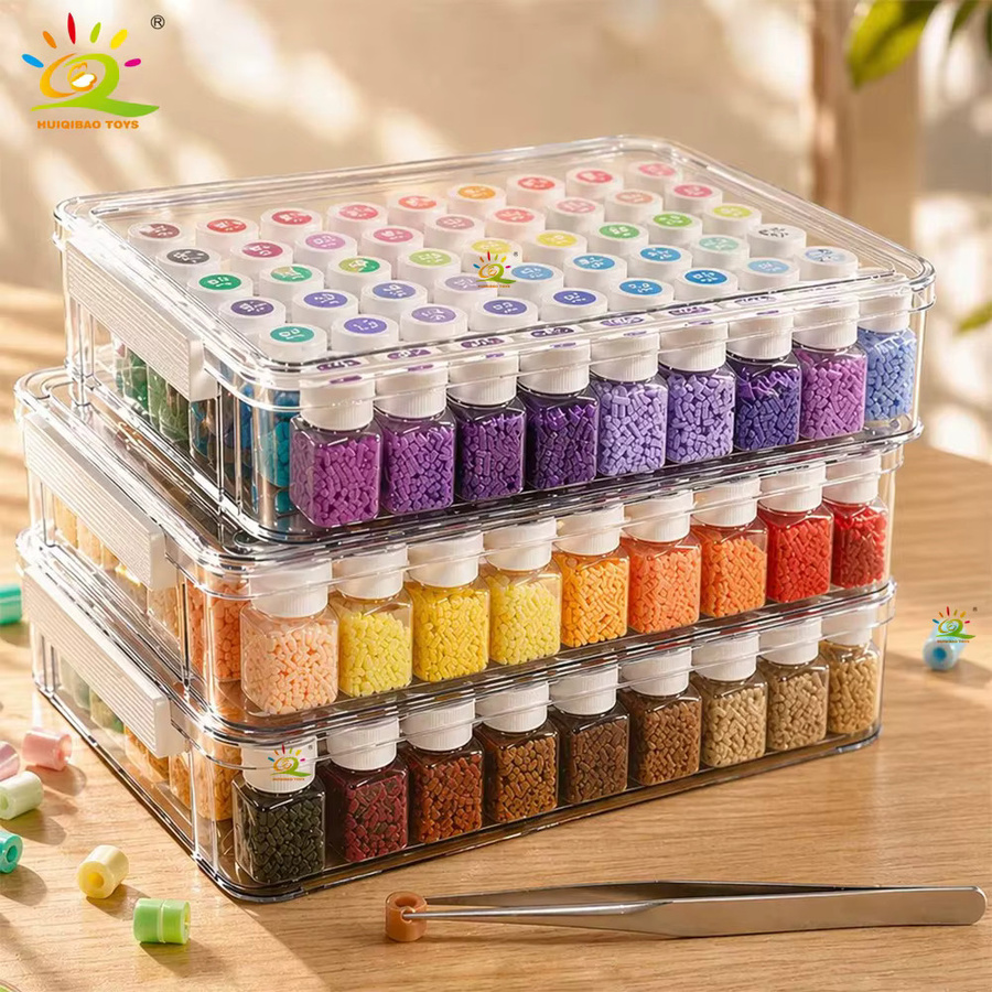 HUIQIBAO Mini Perler Hama Beads Eisenperlen, DIY Puzzles, 800 Stück - Bild 4