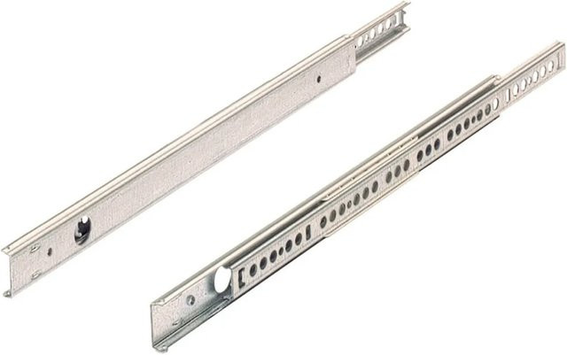 Hettich Kugelteilauszug für Schubkästen aus Stahl in Silber mit 27 mm Nut und einer Länge von 345 - 550 mm - Bild 1