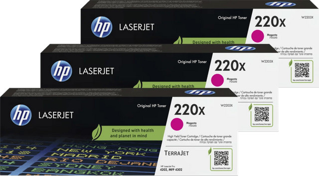 HP 220X LaserJet Toner Magenta Set (3 Stück) für HP Color LaserJet Pro 4302 - Bild 1