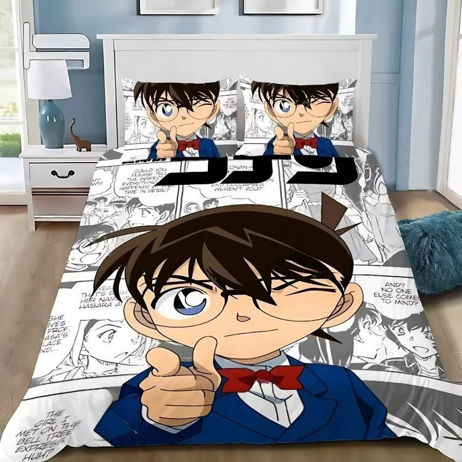 Potdemiel Bettwäsche-Set Detektiv Conan mit 3D Digitaldruck in Blau für Kinder und Jugendliche - Bild 1