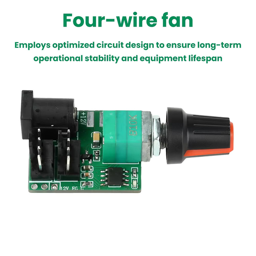Aideepen 2-Kanal 4-Draht PWM Lüftergeschwindigkeitsregler DC 12 V 5 A mit manuellem Potentiometer - Bild 2