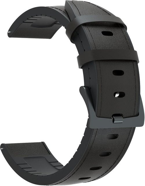 Uhrenarmband Leder, Silikon, schwarz, Unisex - Bild 1