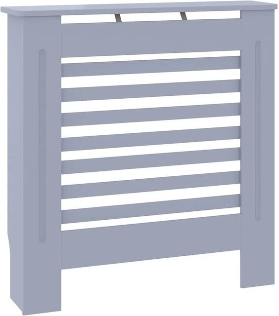 vidaXL Heizkörperverkleidung aus MDF in Grau mit modernem Lattenrost-Design, Höhe: 78,0 cm, Breite: 81,5 cm, Tiefe: 19,0 cm - Bild 1