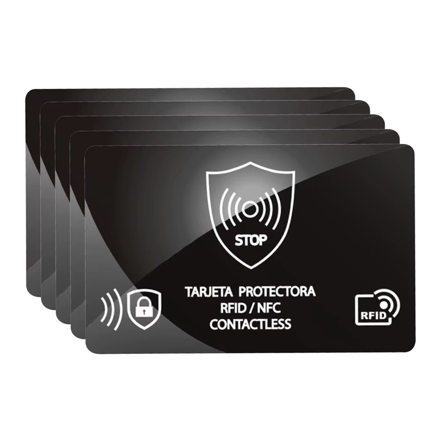 ALLOYSEED RFID Blocking Set zum Schutz von Kreditkarten, Debitkarten und Reisepässen, 5 Stück, Schwarz - Bild 2