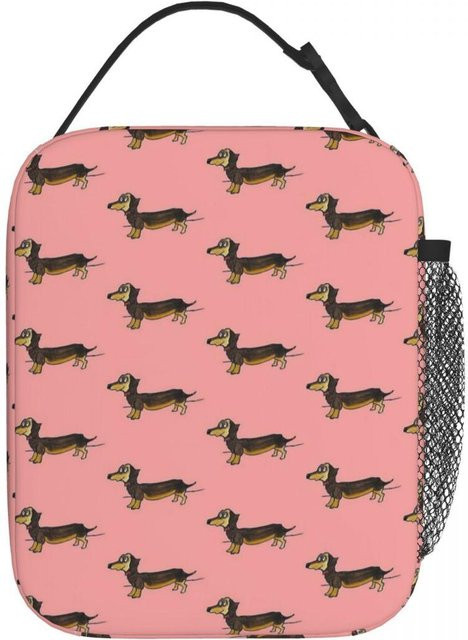 Thermische Lunchbox Fancy Style Studio Dackel Würstchenhund Weihnachten Grafikdesign in Pink - Bild 1