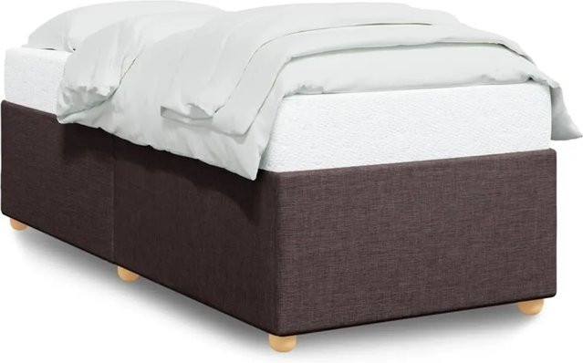 vidaXL Bettgestell ohne Matratze in Dunkelbraun aus Stoff und Holzwerkstoff, B/T/H: 90 x 190 cm - Bild 1