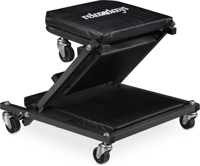Relaxdays Montagerollbrett aus Stahl in Schwarz, 2 in 1 drehbar, B/T/H: 91 x 41 x 12 cm - Bild 1
