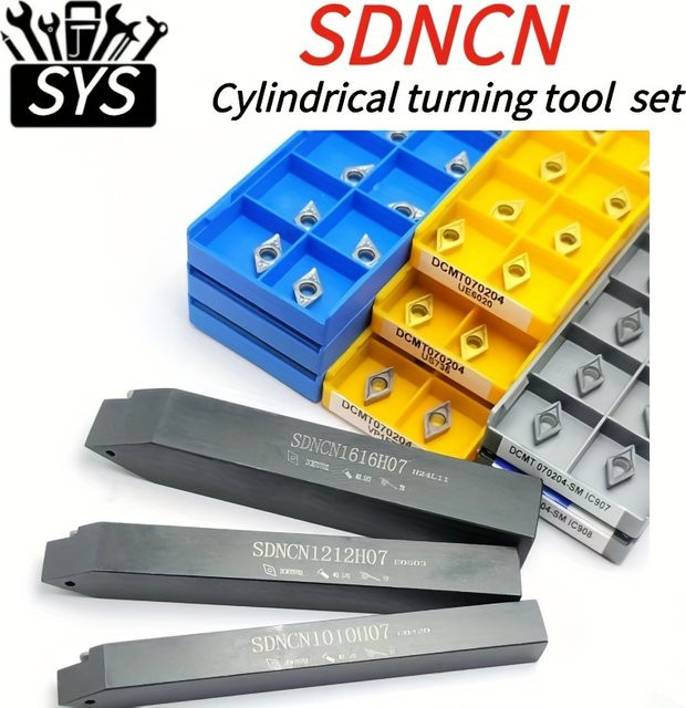 SYS Externe Werkzeughalter für CNC-Drehmaschinen mit Hartlegierung-Einsätzen dcmt070204 aus Stahl - Bild 1