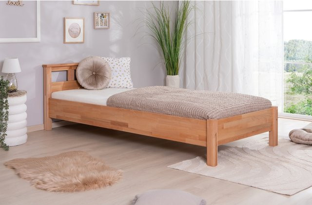 TiCAA Bett Merci aus Buche Bio-Geölt in Braun, Breite: 90 cm, Tiefe: 200 cm - Bild 1