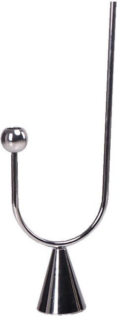 Minimalistischer Kerzenständer aus Metall in Grau, halb-U-förmiges Design für Tischdekoration, Höhe: 38,0 cm, Breite: 17,0 cm, Tiefe: 38,0 cm - Bild 1