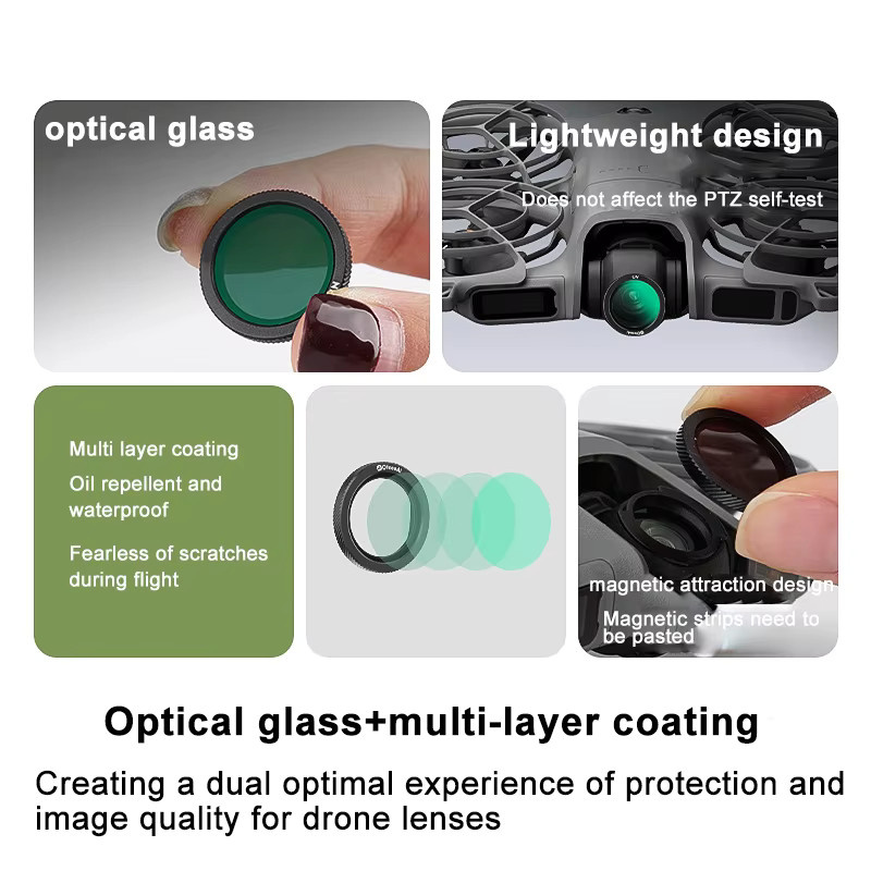 DJI NEO 2 ND & CPL Filter Set mit UV, ND8, ND16, ND32 und CPL Filtern für Drohnen-Kameraobjektive - Bild 3