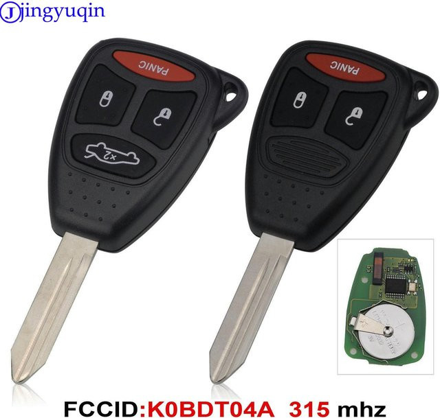 Jingyuqin Fernbedienung Autoschlüssel 315MHz kobdt04a in Schwarz für Dodge Chrysler Jeep Dakota Durango Charger Esprit Grand Cherokee - Bild 1