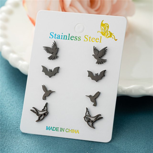 SMJEL Ohrringe, Tier Stud, Vögel, Fledermaus, Kolibri, Damen - Bild 1