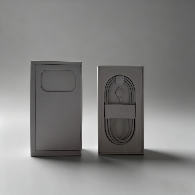OEM Handyverpackung Einzelhandelsbox mit schnellem Ladekabel für verschiedene Smartphone-Serien in Natural Titanium und Weiß - Bild 1