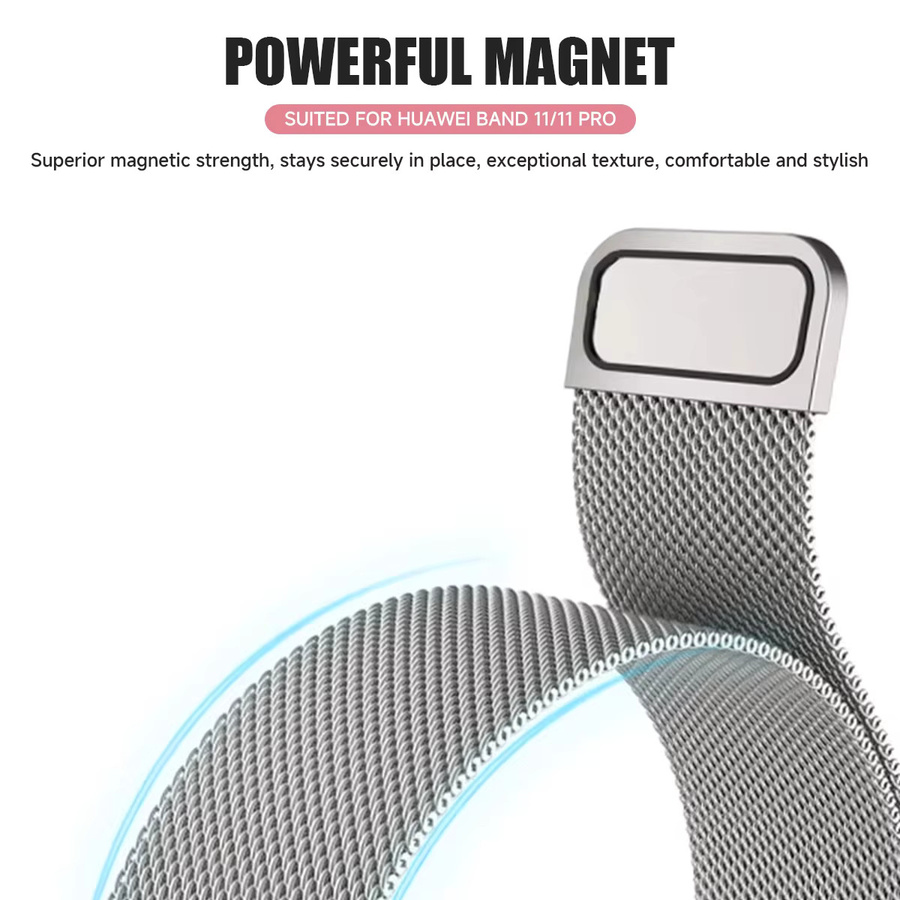 CAOWTAN Uhrenarmband Milanaise, Edelstahl, Silber, Unisex - Bild 4