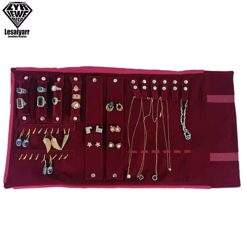 Lesaiyarr Reise-Schmuck-Organizer, Samt, Unisex - Bild 2