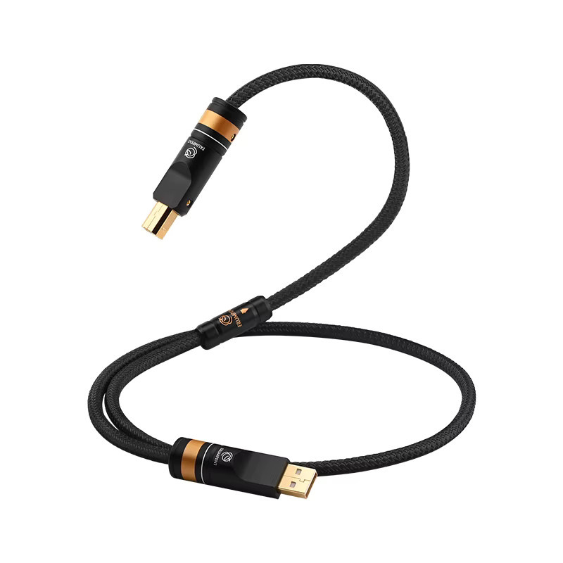 ERUMPENT HiFi USB-Audiokabel OCC Typ A zu Typ B oder Typ C zu Typ B in Schwarz für Computer, Soundkarte und Decoder - Bild 2