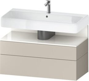 Duravit Waschtischunterschrank Qatego in Beige Matt, Wandhängend, B/T/H: 99 x 47 x 59 cm - Bild 1
