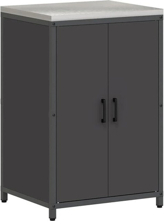 vidaXL Küchenaufbewahrung mit Regal in Schwarz aus Metall und MDF, Industrial Design, B/T/H: 60 x 50 x 92 cm