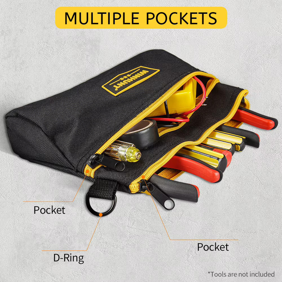 WINHUNT Multifunktionale Hardware-Werkzeugtasche mit großem Fassungsvermögen in Gelb-Schwarz - Bild 5