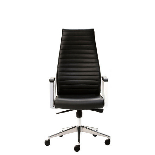 Mayer Sitzmöbel Chefsessel 2491 Drehstuhl in Schwarz mit Lederbezug und Edelstahlgestell, B/H/T: 69 x 119 x 64 cm - Bild 2
