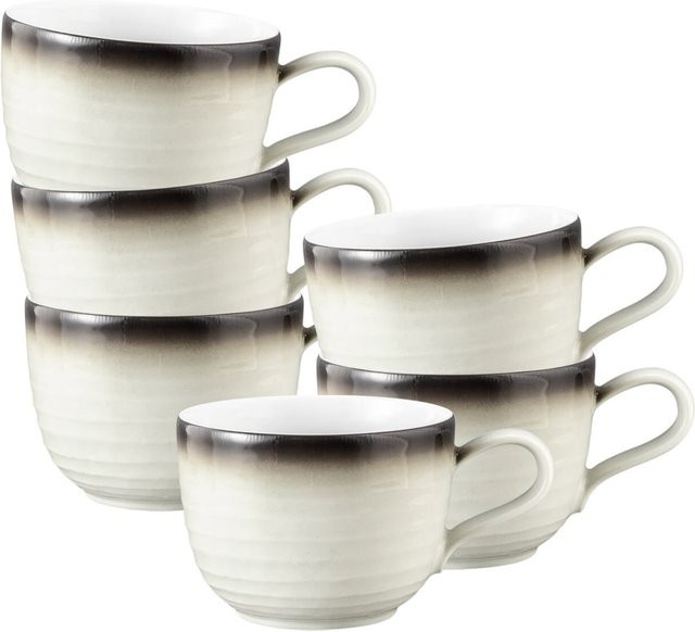 Seltmann Weiden Kaffeetassen Terra aus Keramik, Mehrfarbig, 6er Set, 260 ml pro Tasse - Bild 1