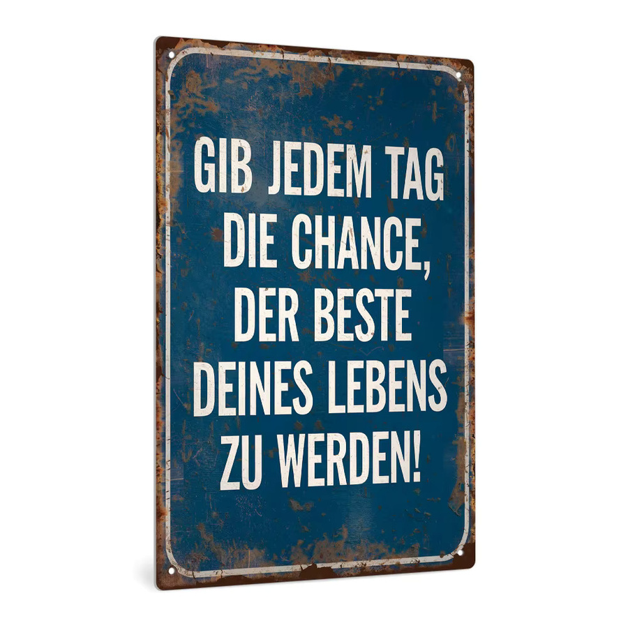 Putuo Decor Vintage Metallblechschild mit sarkastischem Zitat als Wanddekoration in Blau, Rechteckig, Breite: 30 cm, Höhe: 20 cm - Bild 2