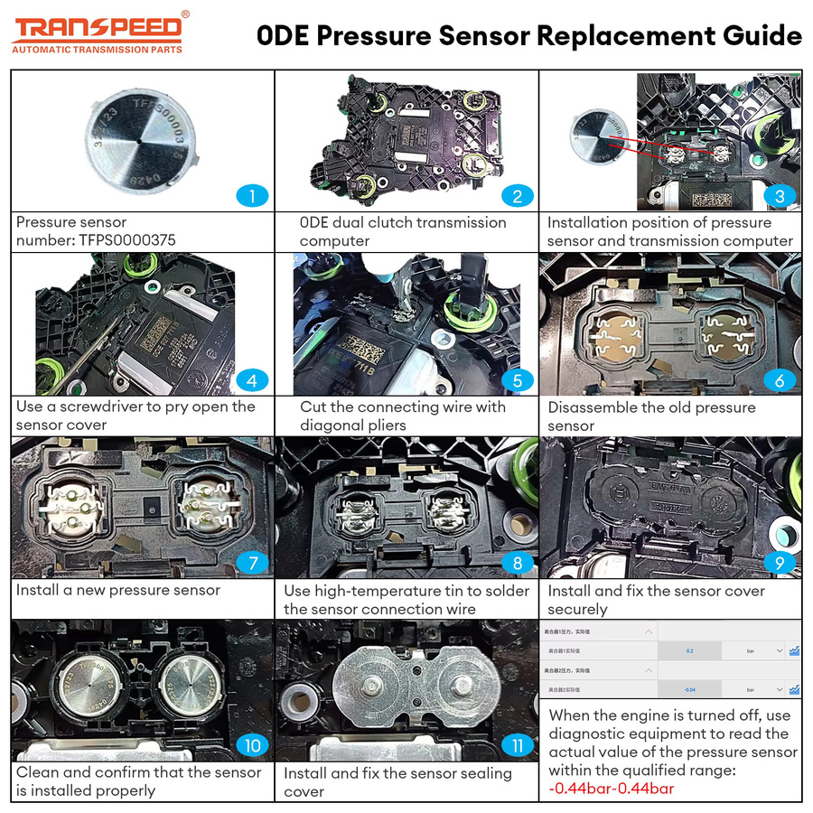 TRANSPEED Kupplungsdrucksensor für Audi Q3, VW Transporter, Scirocco und Tiguan (DQ500, DQ380, DQ381, 0DE) - Bild 3