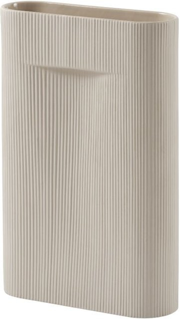 Muuto Ridge Vase aus Keramik in Beige mit Streifenmuster - Bild 1