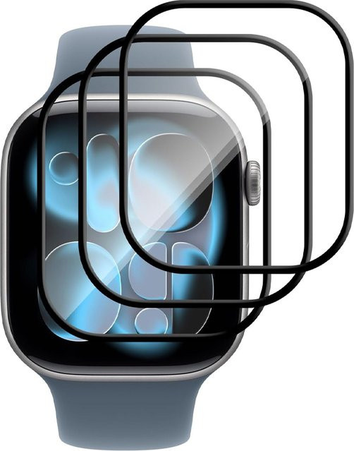 Apband Displayschutzfolie für Apple Watch 10 und 11, weiche Glasfolie in Transparent, 3D HD, kratzfest und blasenfrei, passend für 42 mm und 46 mm Gehäusegrößen - Bild 1