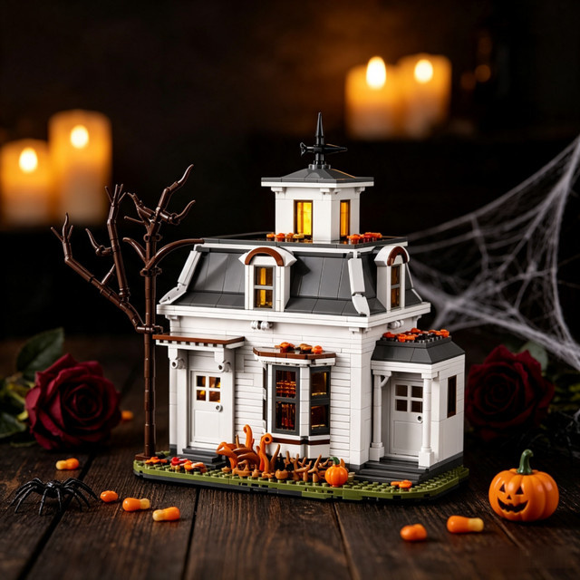 BuildMoc Halloween Magisches Spukhaus-Architekturmodell, Bausteinset, ab 12 Jahren - Bild 1