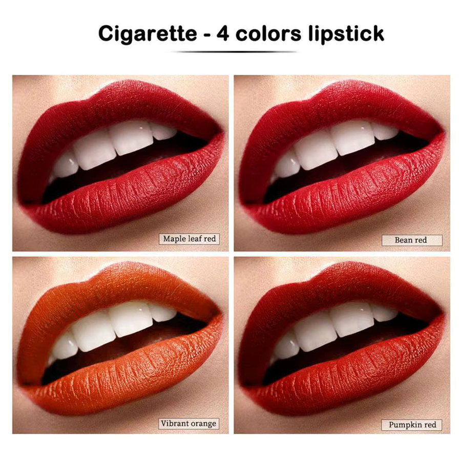Lippenstift-Set, 4 Farben, matt, nackte Lippentönung - Bild 3