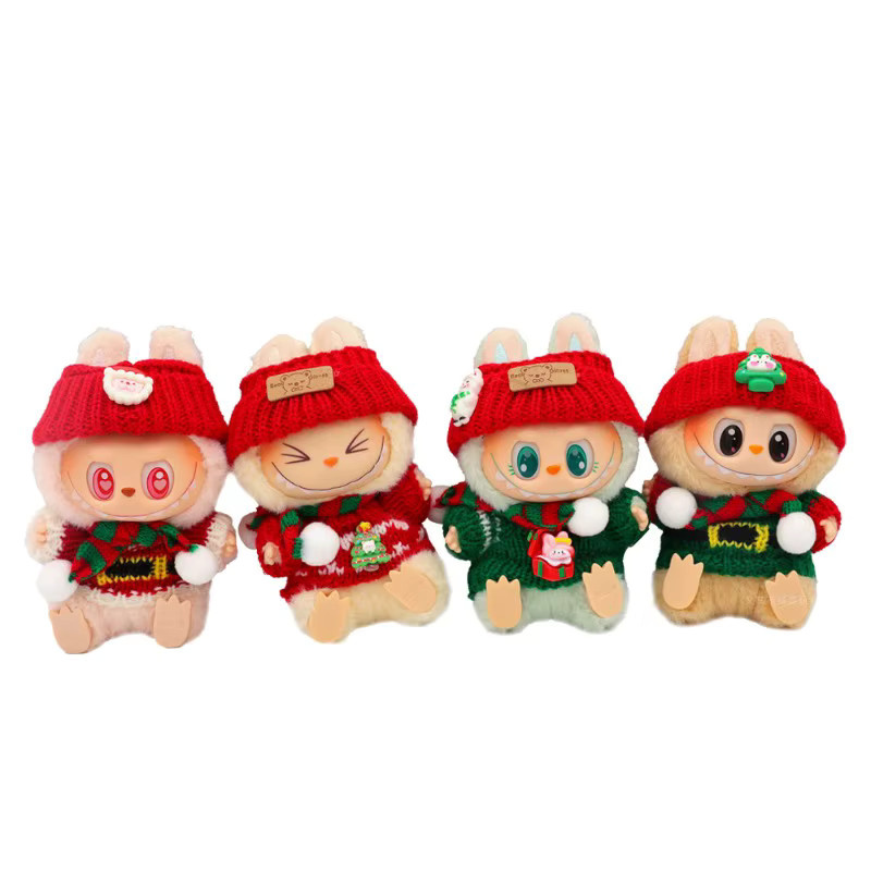 Adoowoo Labubu Weihnachtspullover-Set, rote Kleidung, Zubehör - Bild 2