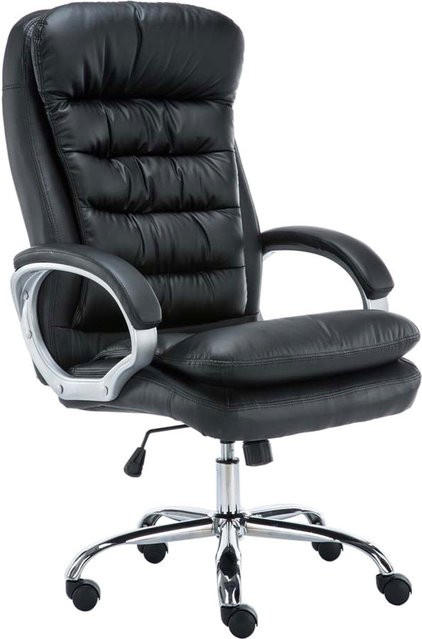 TPFLiving Bürostuhl BIG Vancom Executive Chair aus Kunstleder in Schwarz mit Armlehnen und Rollen - Bild 1