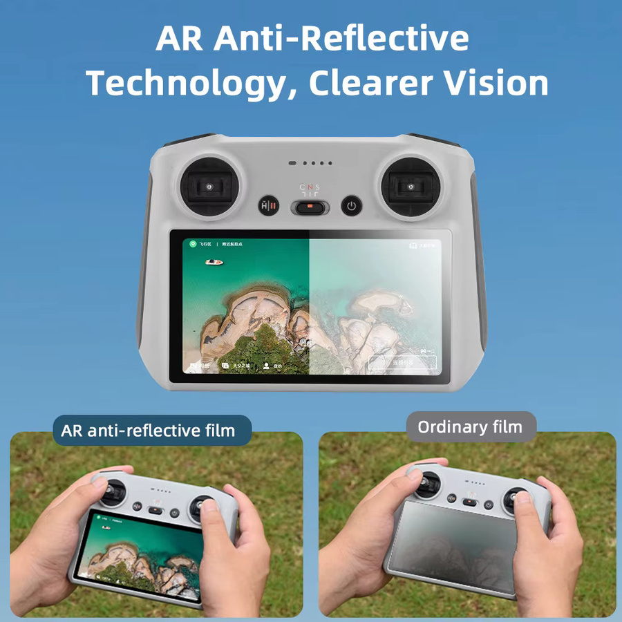 Brdrc HD Full Cover Displayschutzfolie für DJI Drohnen Fernbedienungen RC und RC 2, transparent - Bild 2