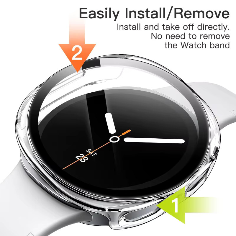 Samsung Galaxy Watch 8 Uhrenzubehör, 2 Stück gehärtetes Glas + PC-Abdeckung, 44 mm, 40 mm - Bild 5