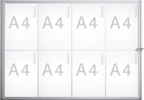 Maul Schaukasten MAULextraslim für DIN A4, Aluminium Silber, B: 65,5 cm, H: 93,1 cm, T: 2,7 cm - Bild 1