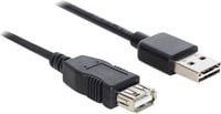 Delock USB 2.0 Verlängerungskabel USB-A Stecker auf USB-A Buchse, Schwarz - Bild 1