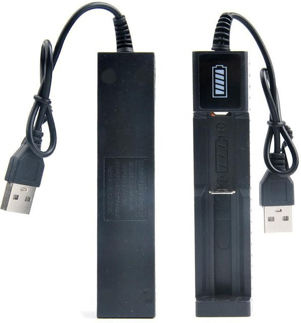 USB DC5V Smart Ladegerät Adapter mit LED für wiederaufladbare Batterien 10440 14500 16340 16650 14650 18650 in Schwarz - Bild 1