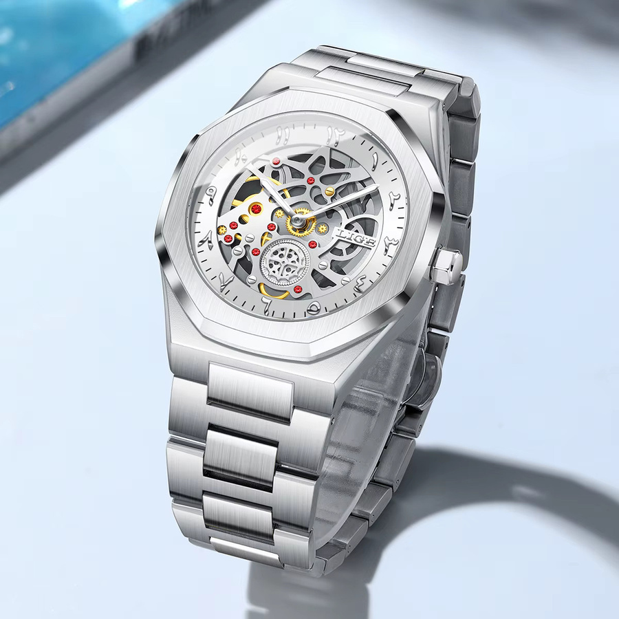 LIGE Armbanduhr, Quarz, Edelstahl, Silber, Herren - Bild 2