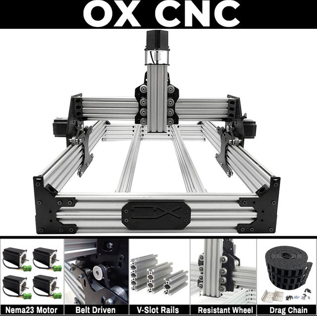 Openbuilds OX CNC-Maschinen-Mechanik-Kit 4-Achsen-Bandantrieb präziser CNC-Graveur zum Schneiden von Metall, Holz, Acryl und Kunststoff - Bild 1