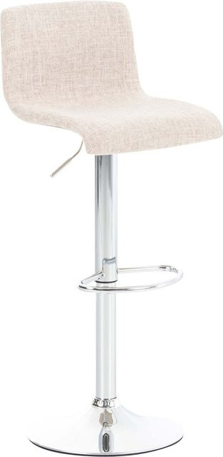 CLP Barhocker Hover in Beige aus Stoff mit Metall-Gestell, höhenverstellbarer Barstuhl mit Lehne, Fußstütze und Drehfunktion - Bild 1