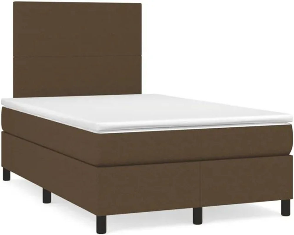 vidaxl Boxspringbett mit Matratze aus Stoff in Braun B: 120 cm, T: 190 cm - Bild 1
