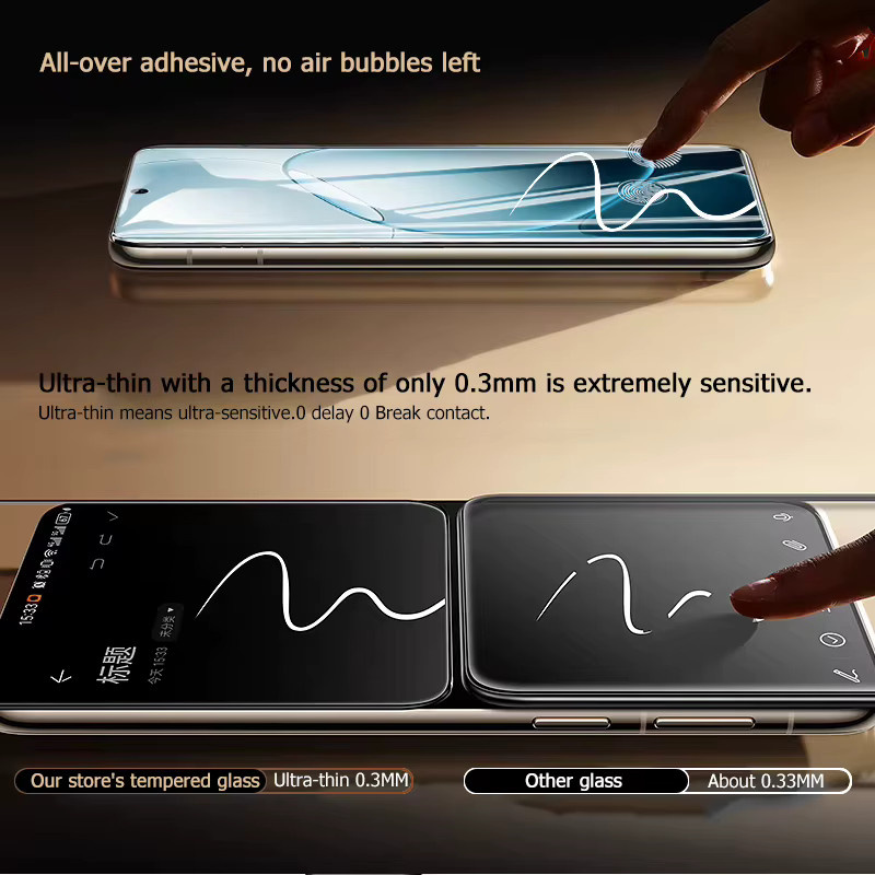 3er-Pack Displayschutzfolie aus gehärtetem Glas für OPPO A6s 5G, transparent, vollständige Abdeckung und Fingerabdruck-Entsperrschutz - Bild 3