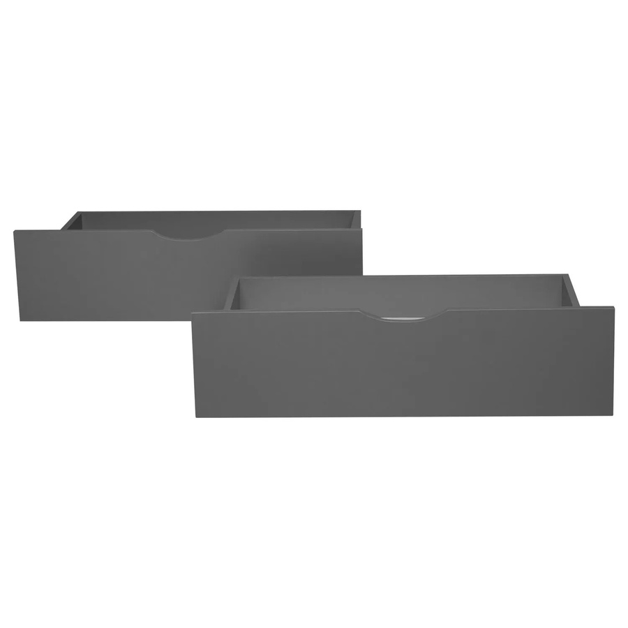 Homestyle4u Bettkasten 2er Set Grau aus Kiefernholz und MDF, B/T/H: 82 x 22 x 53 cm - Bild 2
