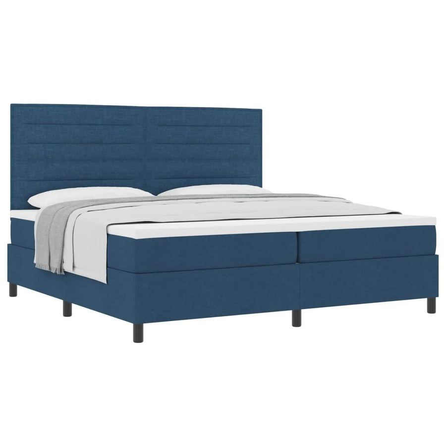 vidaXL Boxspringbett mit Matratze und Kopfteil in Blau, B/T/H: 200 x 200 x 280 cm - Bild 2