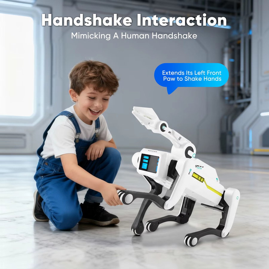 Jugacool AI RC Roboter Hund, ferngesteuert, mit Stimme Dialog, Singen, Tanzen, Weiß - Bild 2