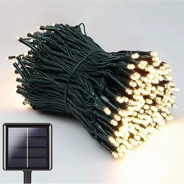 Super-Cheese Solar LED Lichterkette Outdoor mit 8 Modi, Warmweiß, Wasserdichte Garten-Lichterkette für Weihnachten und Party - Bild 1