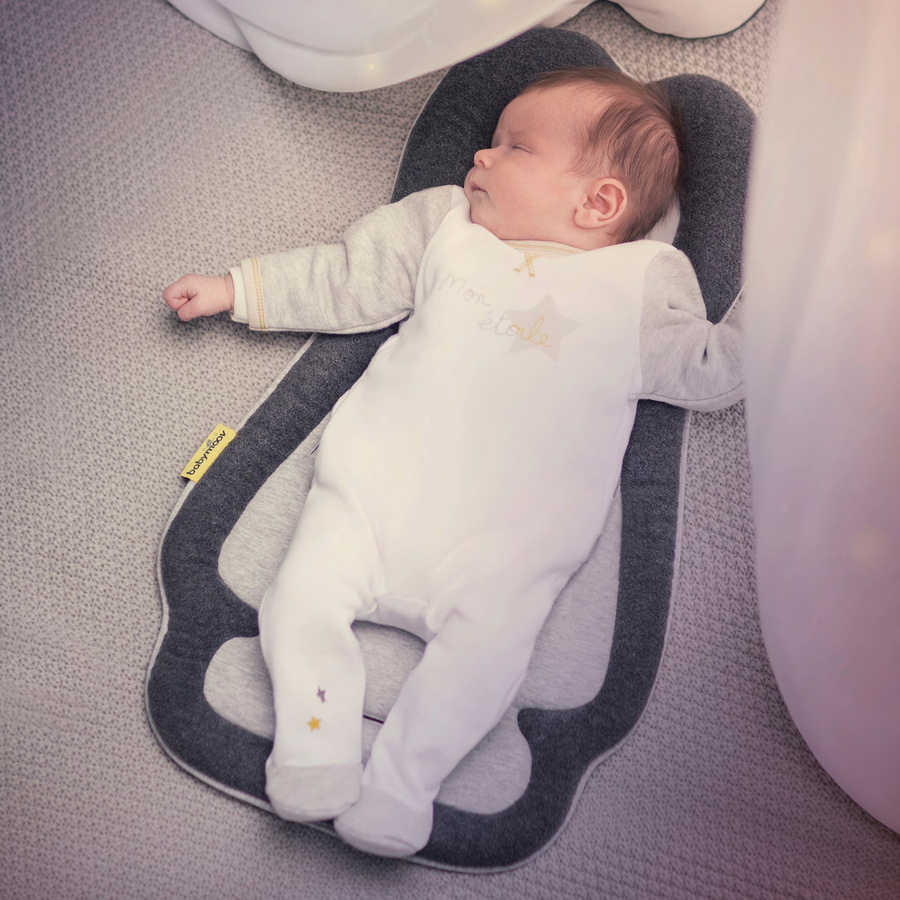 Babymoov Cosymorpho Anatomisches Stützkissen mit Kopfstütze aus viskoelastischem Schaumstoff und Velours in Grau - Bild 2